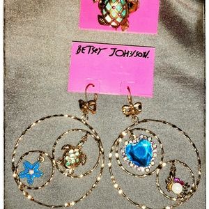 Betsey Johnson Sea Excursion Earrings and Ring