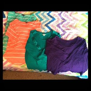 Colored long and short sleeve shirts