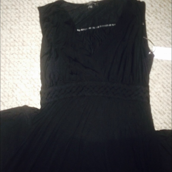 Long Black empire dress with braided detail. NWT - Picture 2 of 3