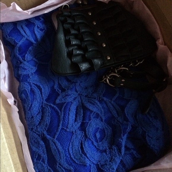 Royal Blue Dress & Jessica Simpson Clutch Bundle
