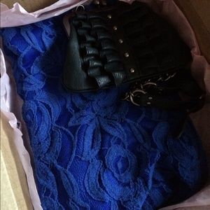 Royal Blue Dress & Jessica Simpson Clutch Bundle