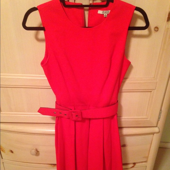 BB Dakota Fit and Flare Dress w/ Belt in Red