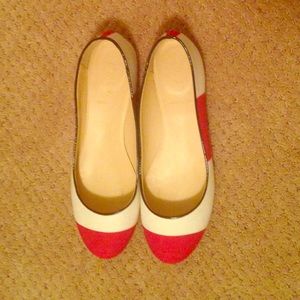 Nautical Red & White ballet flats size 7.5