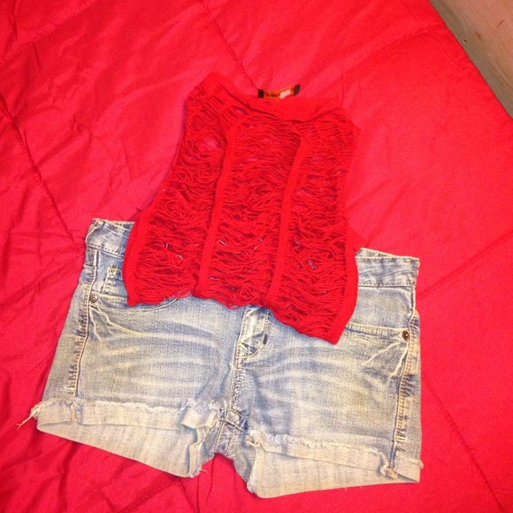 2 Piece Bundle.. Sexy top and jean shorts rue 21