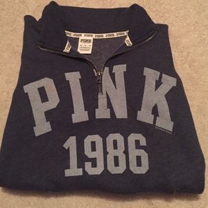 PINK navy blue sweatshirt