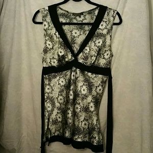 Silver and black sleeveless top