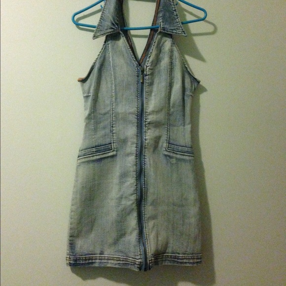 Summer Jean dress (stretches) size Large - Picture 1 of 4