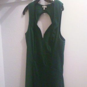 Dark Green Knee Length Dress