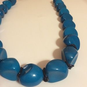 Teal statement necklace