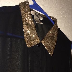 black tank with sparkly collar