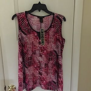 Red, black and white sleeveless