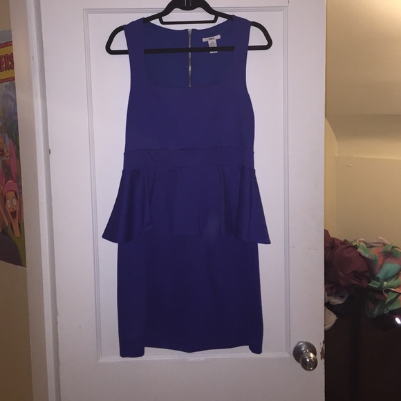 Royal blue Bar III peplum style dress size L