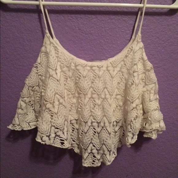 White crochet crop top