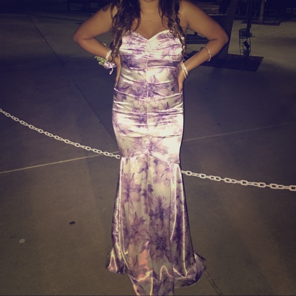 Beautiful purple and white prom dress