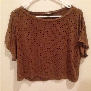 Brown "Holy" crop top