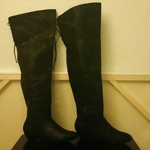 Knee high black boots