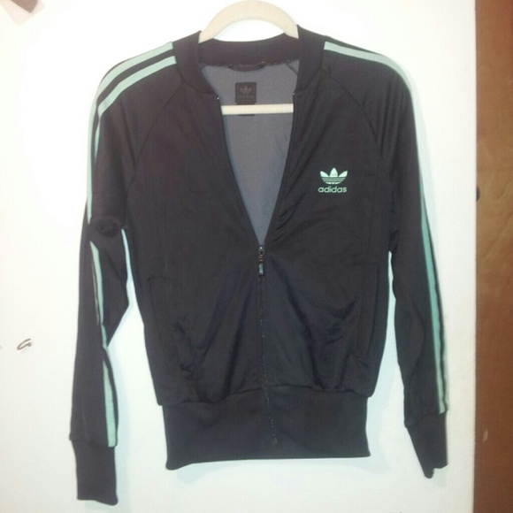 Black & mint Adidas zip-up
