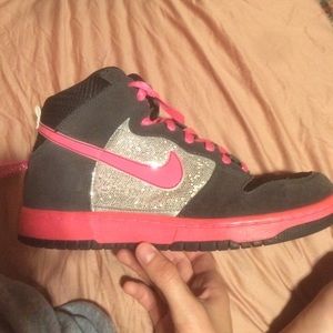 Women's High atop Pink Sparkle Nike Shoes