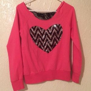 Zebra heart sweater