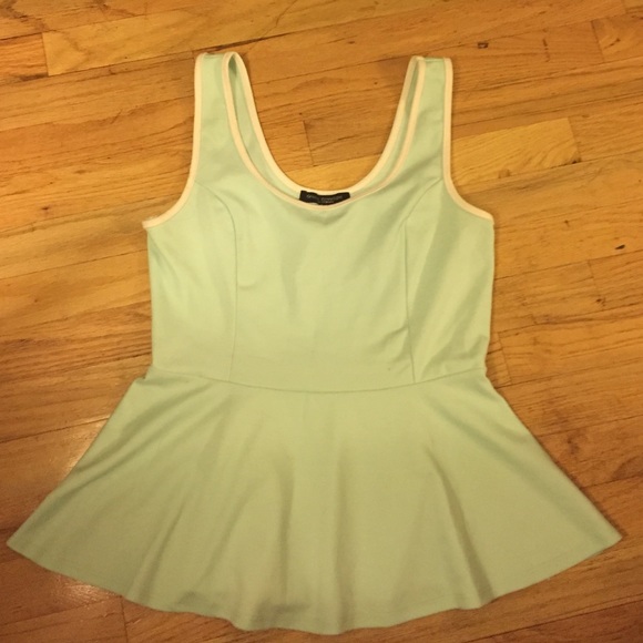 Mint green peplum top size L