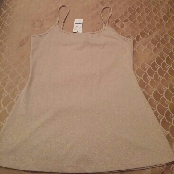Express gold sparkly tank top size small NWT