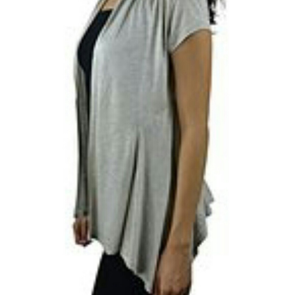Say what!! Gray Short Sleeve Cardigan - Picture 1 of 4