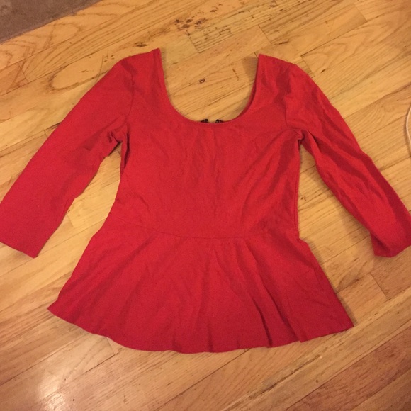 Express red peplum top