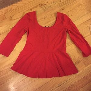 Express red peplum top