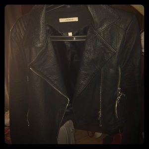 J BRAND 100% LAMB LEATHER BIKER JACKET