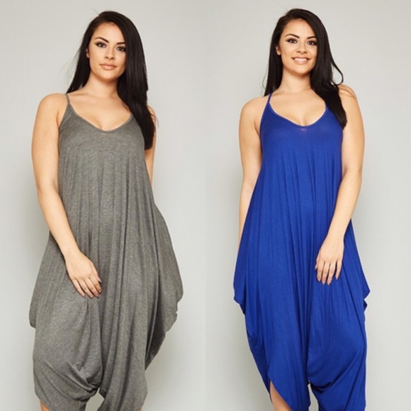 boho oversized loose fit jumpsuit dress harem - Picture 5 of 5