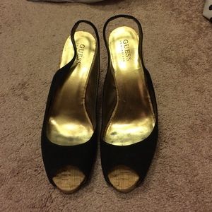 Guess brand- Classy black sling backs