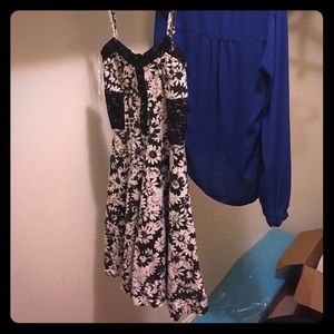 A black and white flower dress