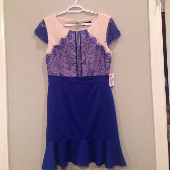 Cute cobalt and nude tone dress!