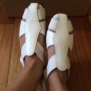 White Slip On Sandals