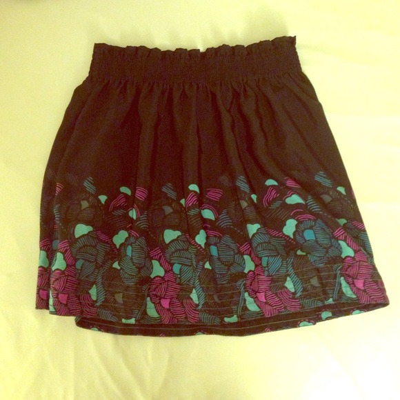 Urban Outfitters Black Pattern Skater Skirt