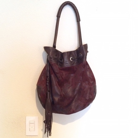 Rare Donald J Pliner burgundy leather bag