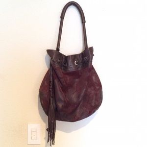Rare Donald J Pliner burgundy leather bag