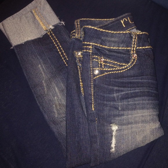 Rue21 bling jean capris size 0/1 - Picture 1 of 4