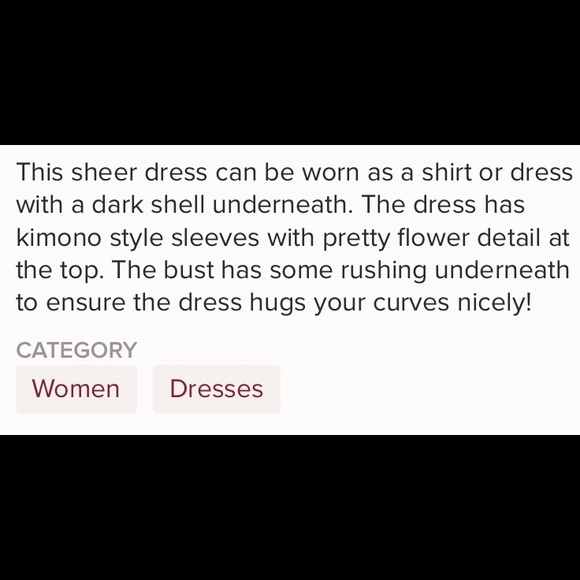 NWOT- Sheer Kimono Flutter Sleeve Floral Dress/Top - Picture 7 of 7