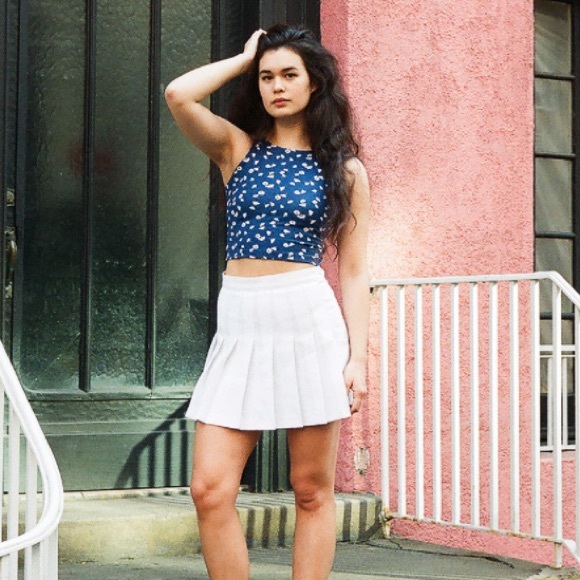American Apparel white tennis skirt