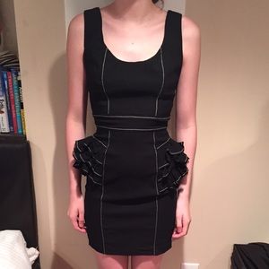 Fitted Tank Dress with Side Ruffles