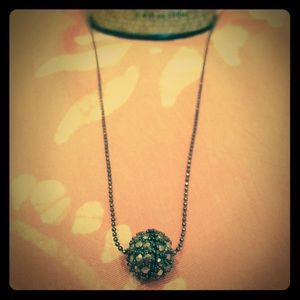 Antiqued Marcasite Ball on Gunmetal beaded chain