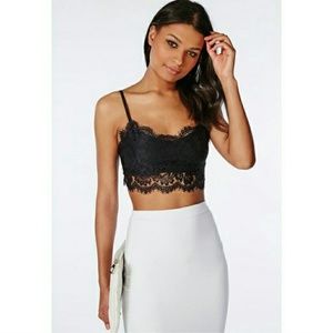 eyelash lace bralette crop top