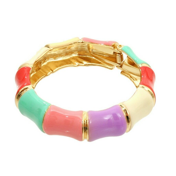 ☆HP×2☆📚 Bamboo Hinged Bangle - Multi-Color - Picture 2 of 2