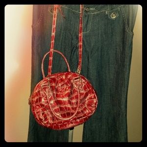 Red Crocodile Look Purse
