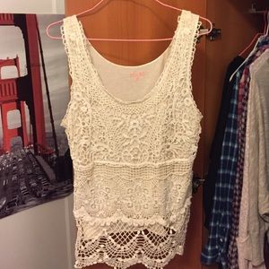 Crochet Cream Tank Top