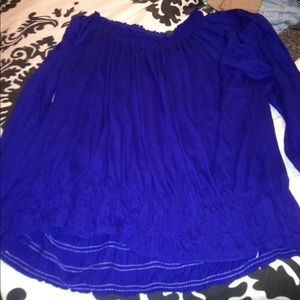 Royal blue peasant top