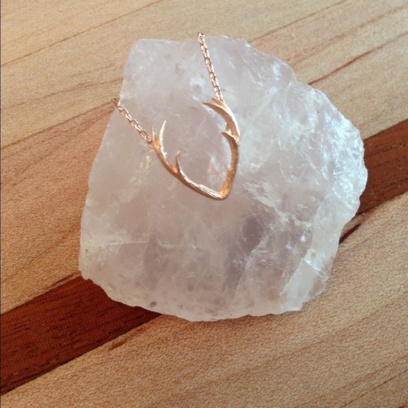 Jewelry - Rose gold plated antler necklace NWT