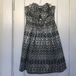 Eva Franco strapless metallic dress w/ bow size 2