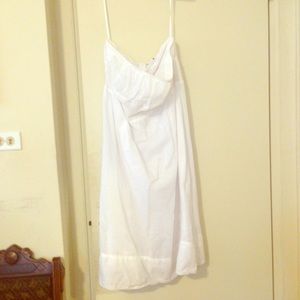Strapless white J Crew cotton dress